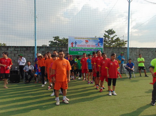 Thi đấu bóng đá tại Hội thao cán bộ Đoàn các tỉnh cụm Sông Tiền
